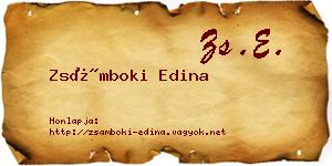 Zsámboki Edina névjegykártya